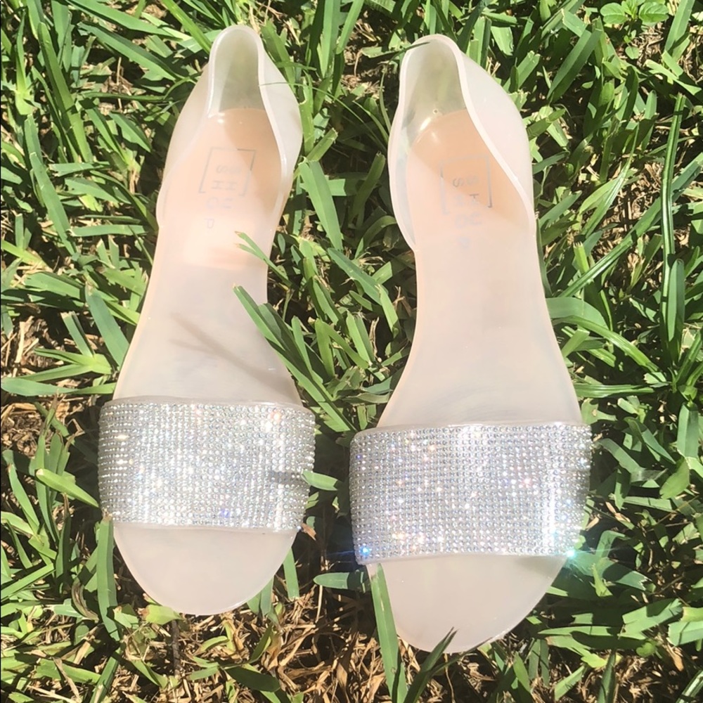 Size 10 Brand New Embellished jelly flat sandal.